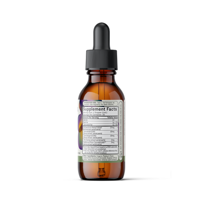 A Medterra Max Relief + Relax Full Spectrum CBD Oil comes in a brown glass dropper bottle with a black cap and pipette. The front label features a Supplement Facts panel detailing the contents, denoting it as a CBD+CBG Full Spectrum Tincture designed for relaxation support. The bottle is displayed against a plain white background.